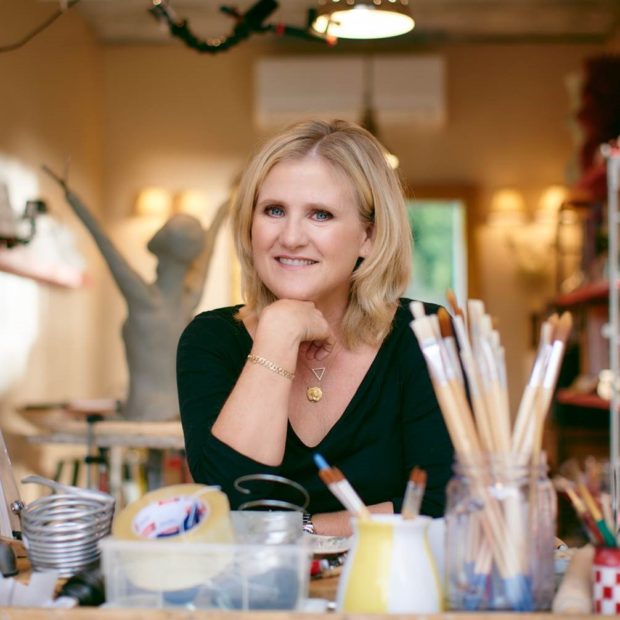 Nancy Cartwright in art studio